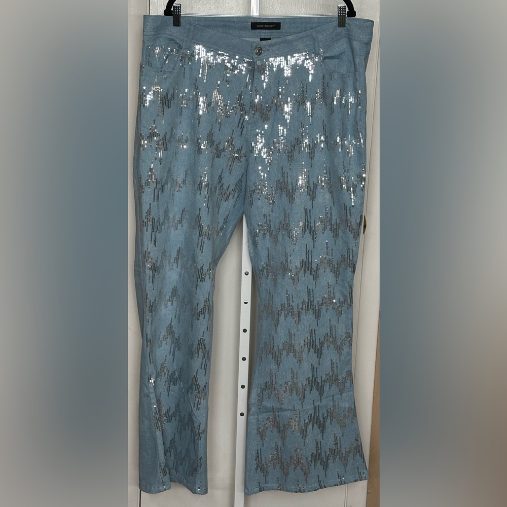 ✨ Sparkle & Flare! Ashley Stewart Sequin Jeans — Size 20